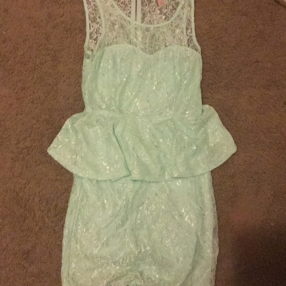 Mint blue lace dress